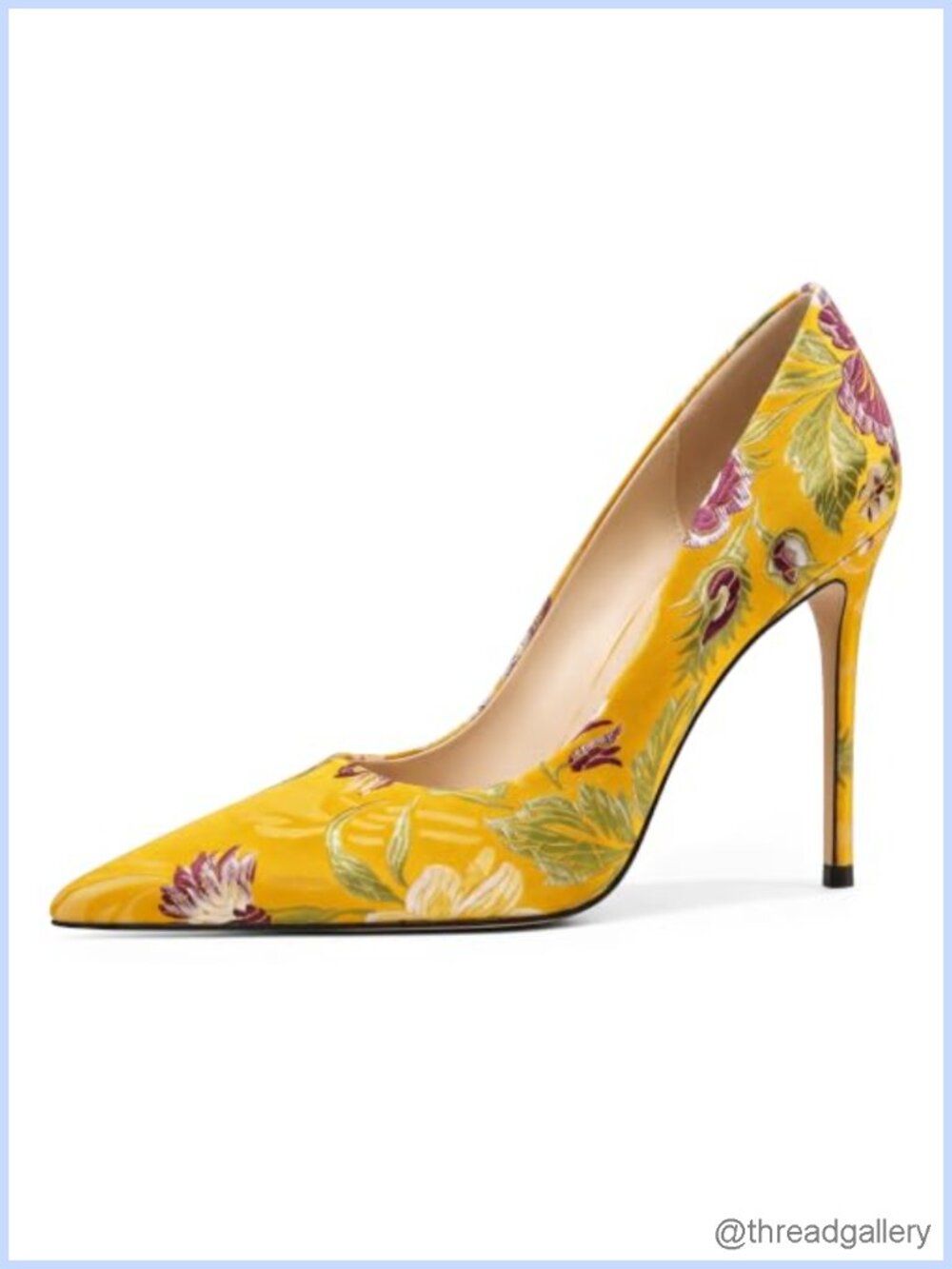 Eldof Women's Classic Pointed Toe Stiletto Heel Pumps Embroidered Office Formal